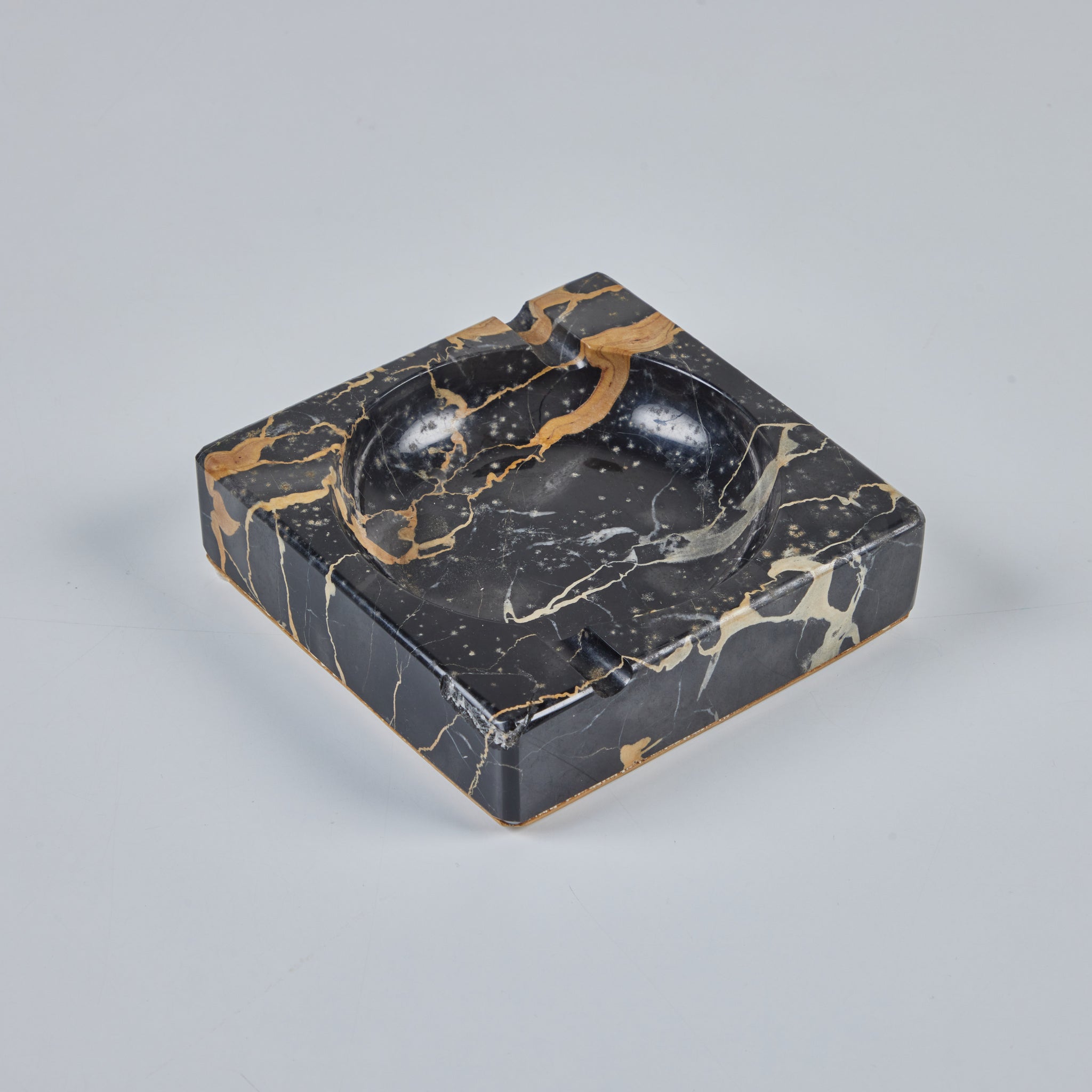 Square Black Marble Ashtray