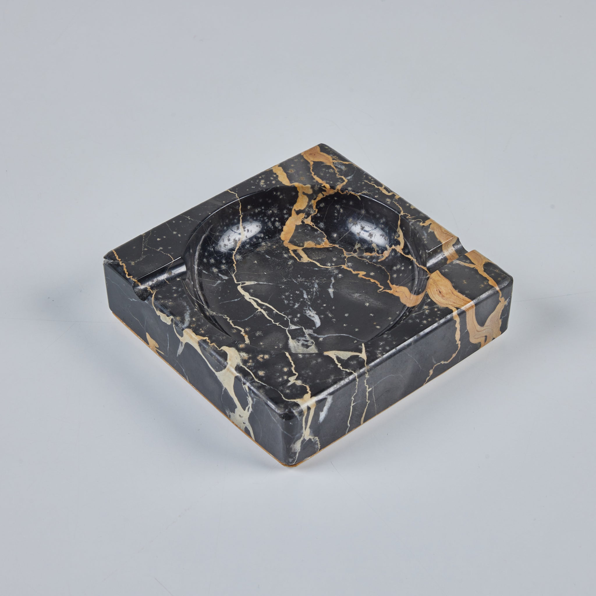 Square Black Marble Ashtray