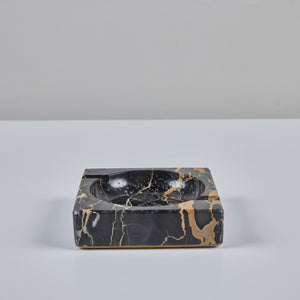 Square Black Marble Ashtray