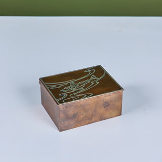Heintz Art Metal Shop Sterling-on-Bronze Trinket Box
