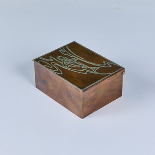 Heintz Art Metal Shop Sterling-on-Bronze Trinket Box