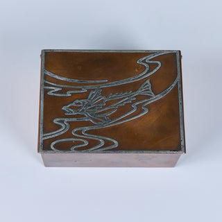Heintz Art Metal Shop Sterling-on-Bronze Trinket Box