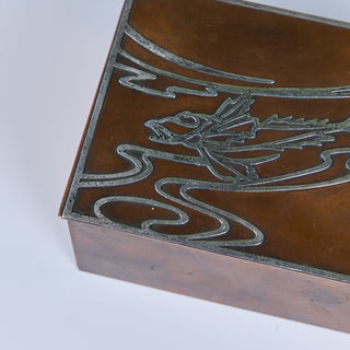 Heintz Art Metal Shop Sterling-on-Bronze Trinket Box
