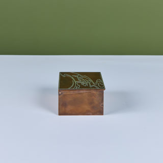 Heintz Art Metal Shop Sterling-on-Bronze Trinket Box