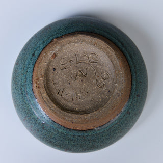 Stoneware Turquoise Glazed Footed Bowl