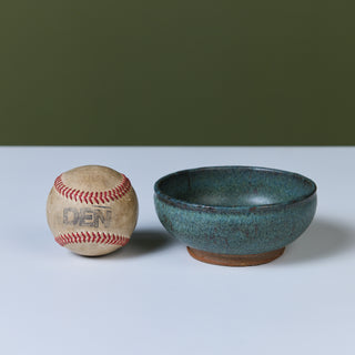 Stoneware Turquoise Glazed Footed Bowl