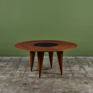 Teak Dining Table with Lazy Susan for Sun Cabinet Company