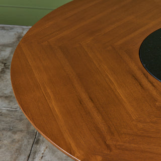 Teak Dining Table with Lazy Susan for Sun Cabinet Company