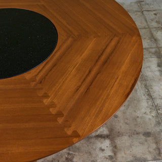 Teak Dining Table with Lazy Susan for Sun Cabinet Company