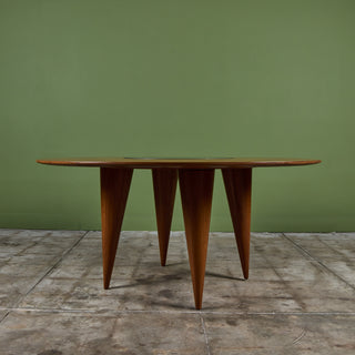 Teak Dining Table with Lazy Susan for Sun Cabinet Company