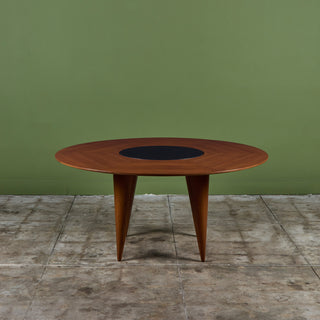Teak Dining Table with Lazy Susan for Sun Cabinet Company