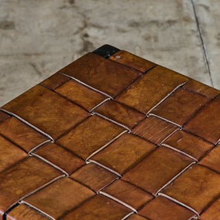 Woven Leather Bench by Swift and Monell