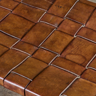 Woven Leather Bench by Swift and Monell