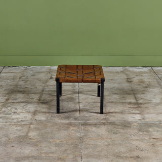 Small Woven Leather Bench by Swift and Monell