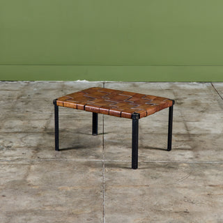 Small Woven Leather Bench by Swift and Monell