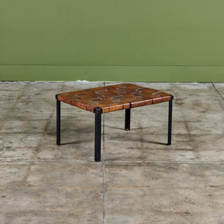 Small Woven Leather Bench by Swift and Monell