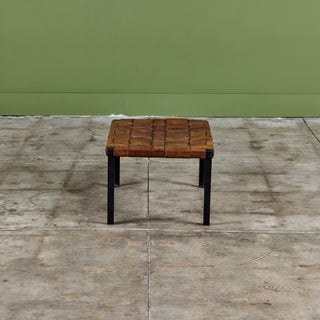 Small Woven Leather Bench by Swift and Monell