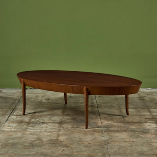 T.H. Robsjohn Gibbings Oval Coffee Table for Widdicomb