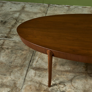 T.H. Robsjohn Gibbings Oval Coffee Table for Widdicomb