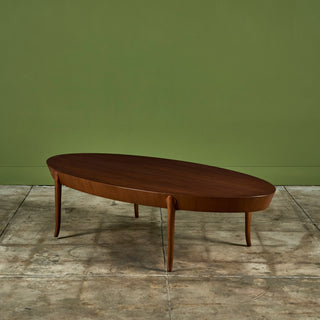 T.H. Robsjohn Gibbings Oval Coffee Table for Widdicomb