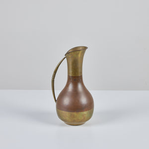 Mexican Copper and Brass Pitcher