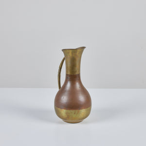 Mexican Copper and Brass Pitcher