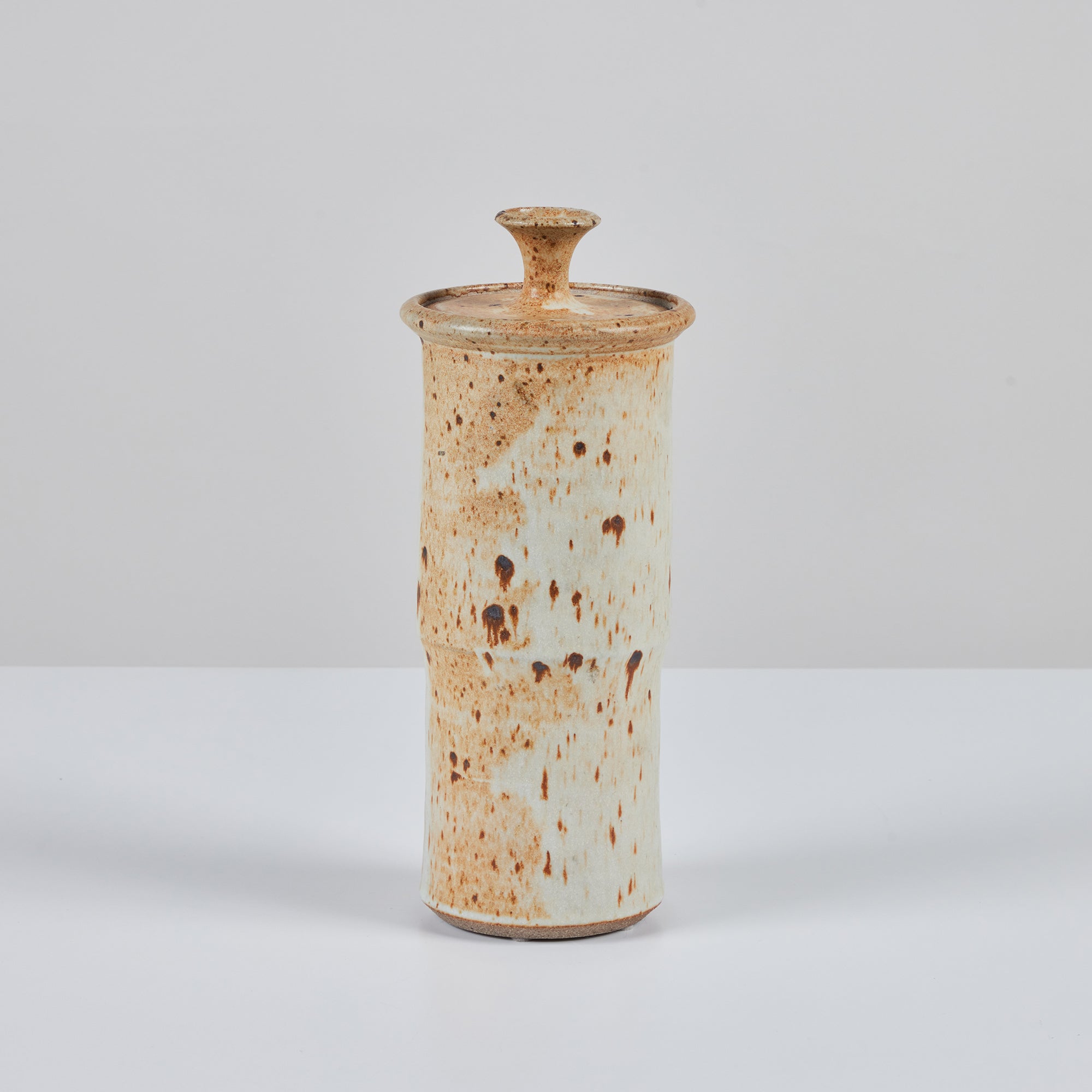 Speckle Glazed Stoneware Vessel with Lid