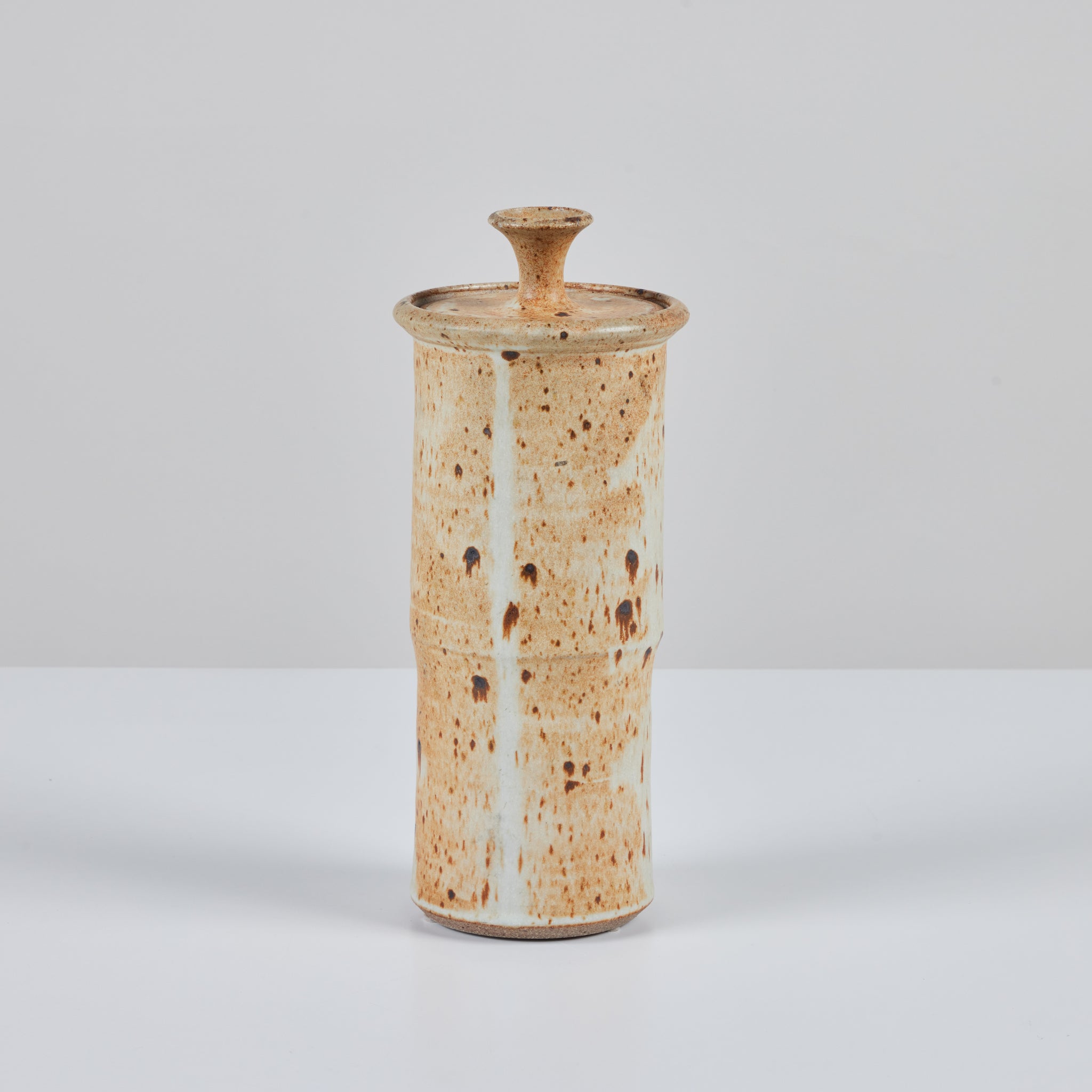 Speckle Glazed Stoneware Vessel with Lid
