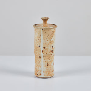Speckle Glazed Stoneware Vessel with Lid