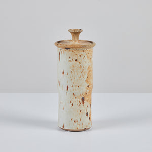 Speckle Glazed Stoneware Vessel with Lid