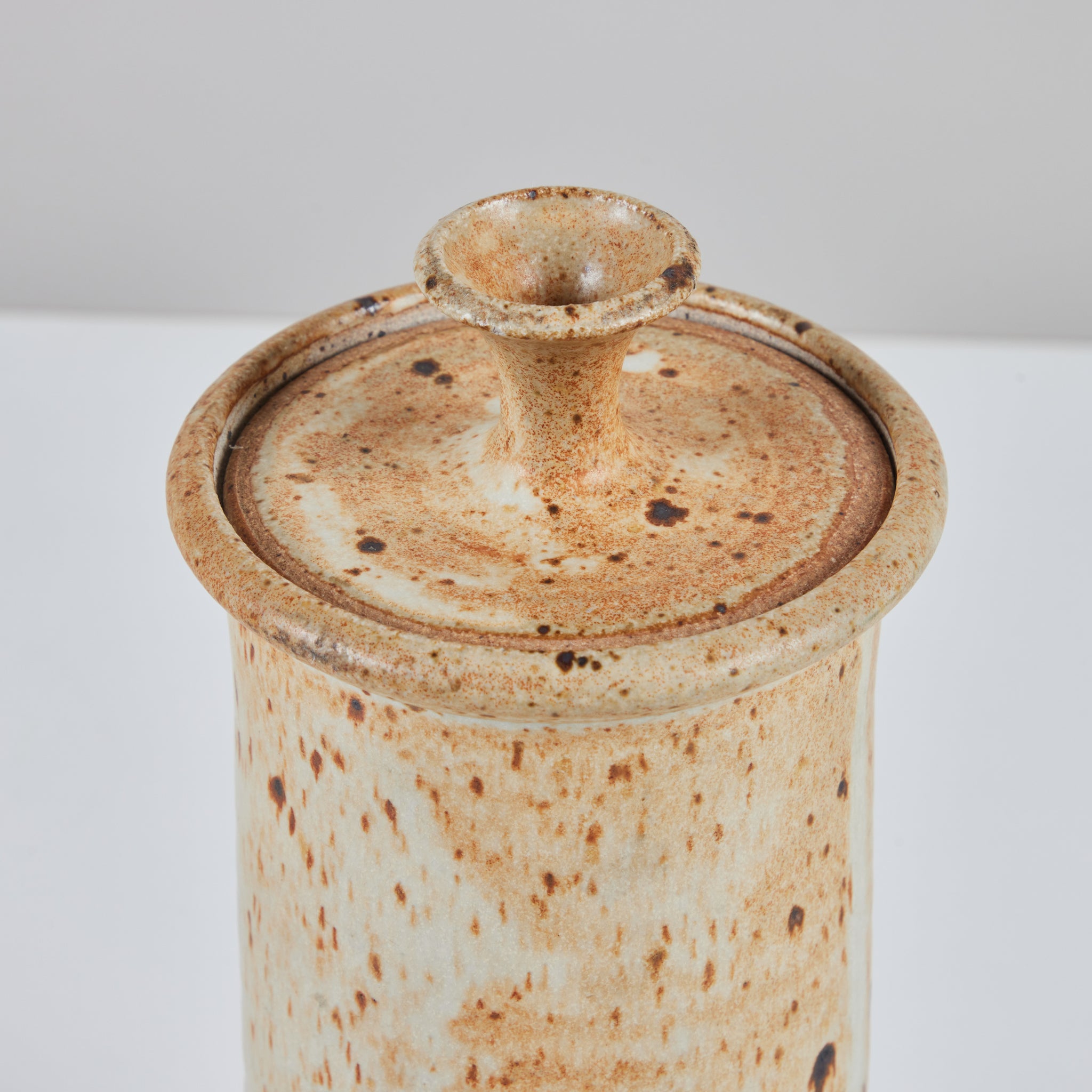 Speckle Glazed Stoneware Vessel with Lid