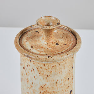 Speckle Glazed Stoneware Vessel with Lid