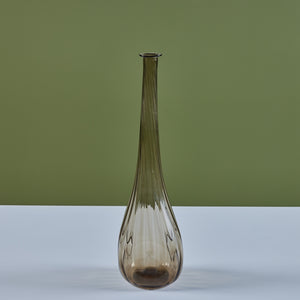 Ribbed Smoked Glass Vessel