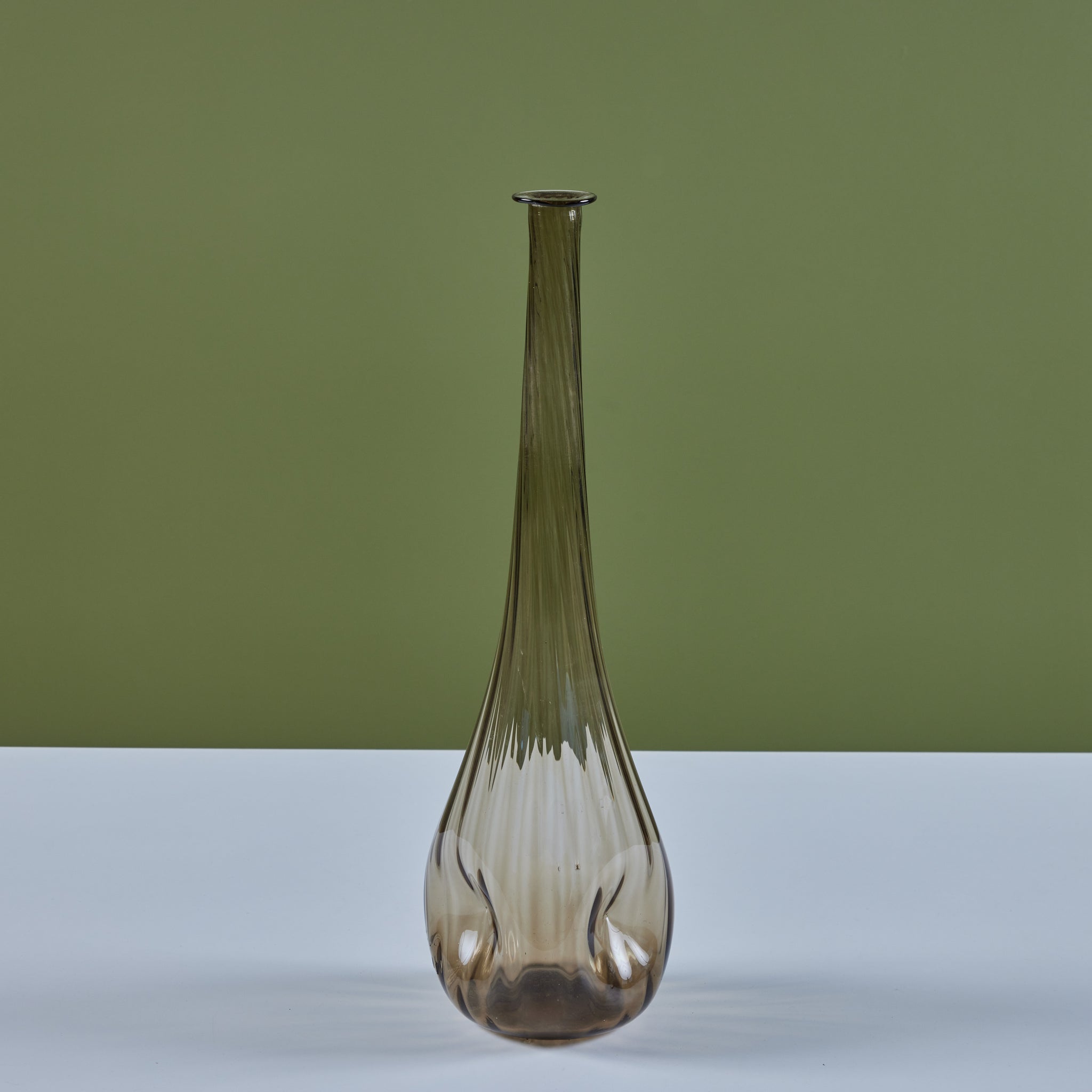 Ribbed Smoked Glass Vessel