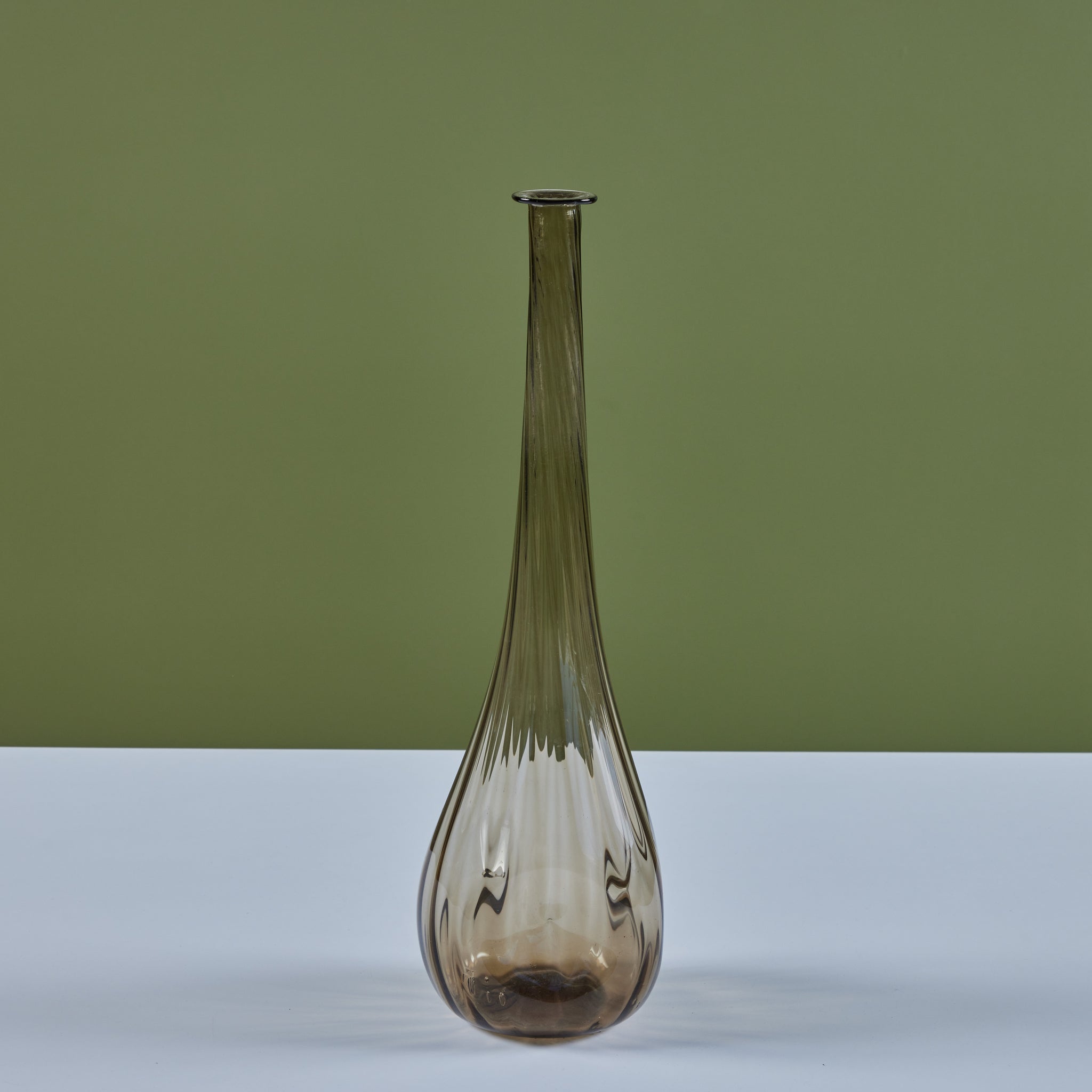 Ribbed Smoked Glass Vessel