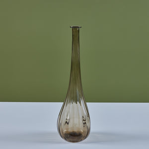 Ribbed Smoked Glass Vessel