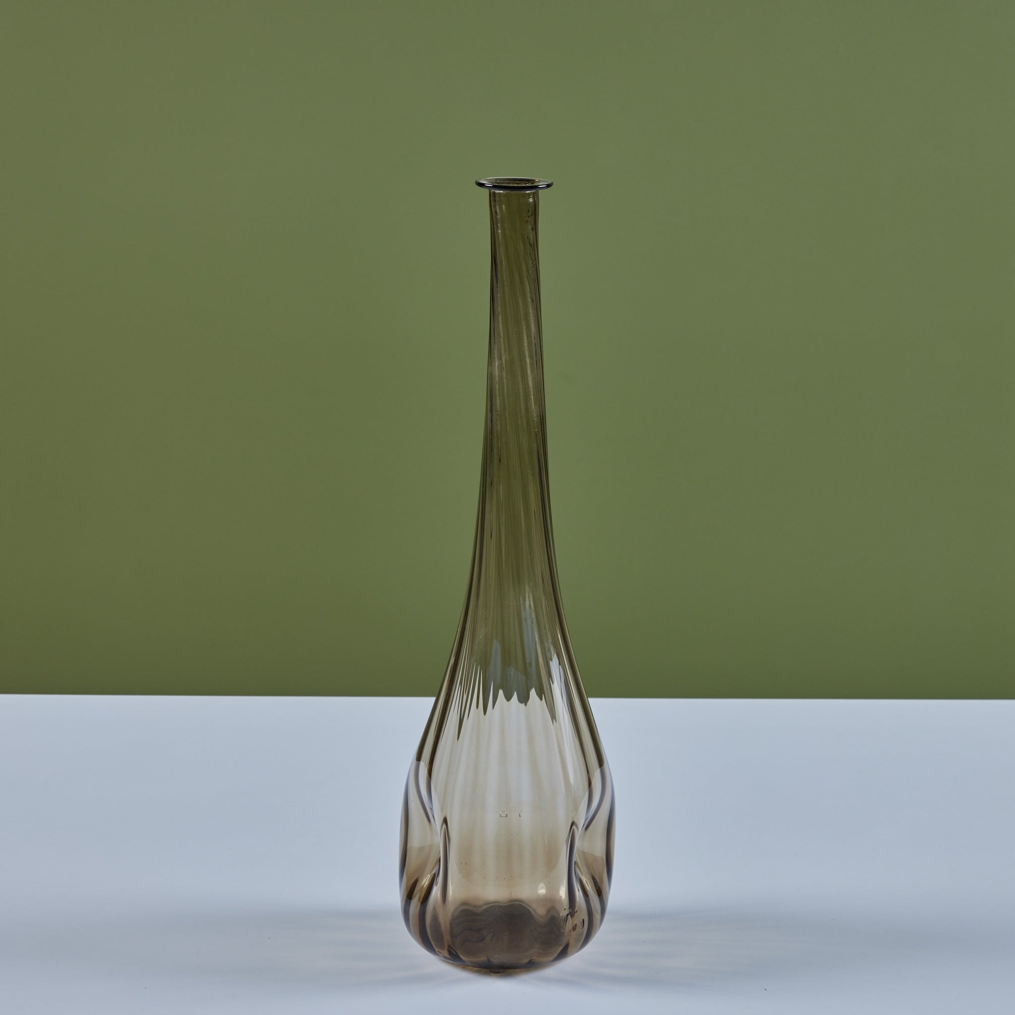 Ribbed Smoked Glass Vessel