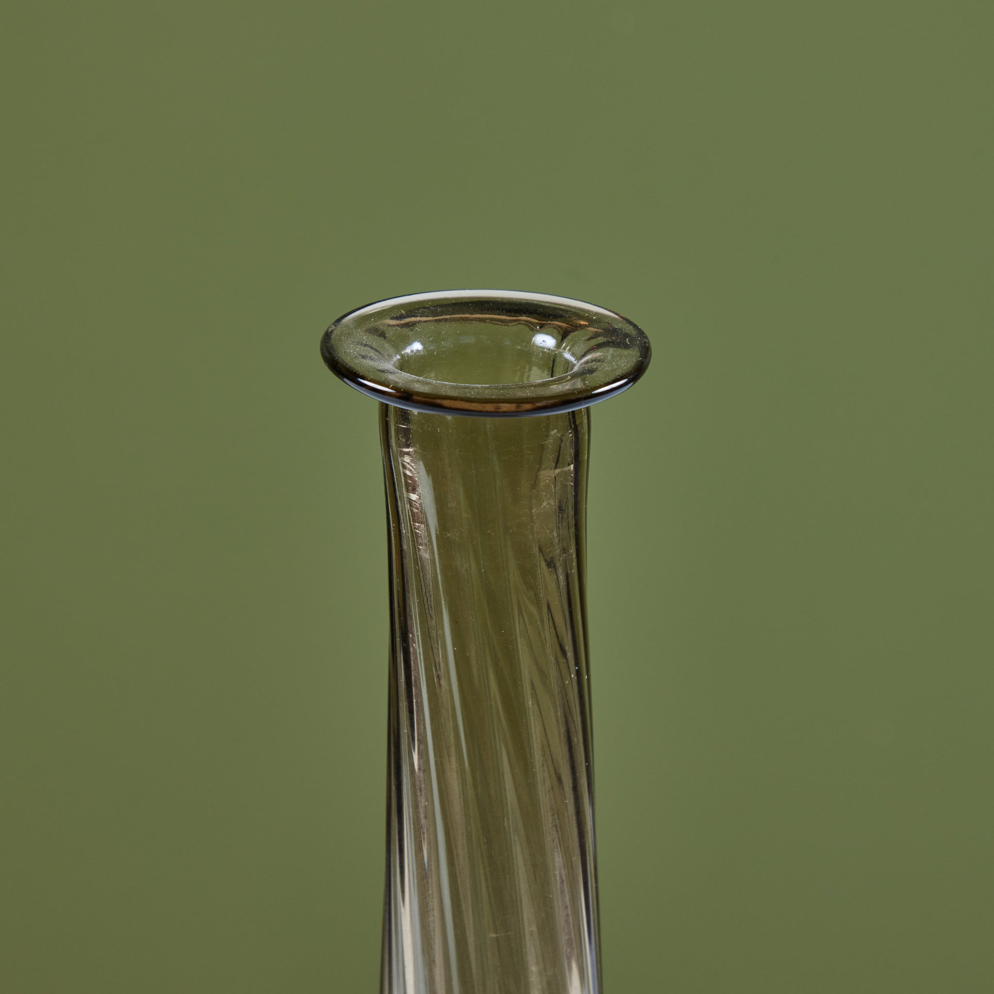 Ribbed Smoked Glass Vessel