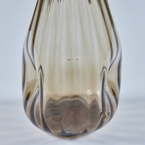 Ribbed Smoked Glass Vessel