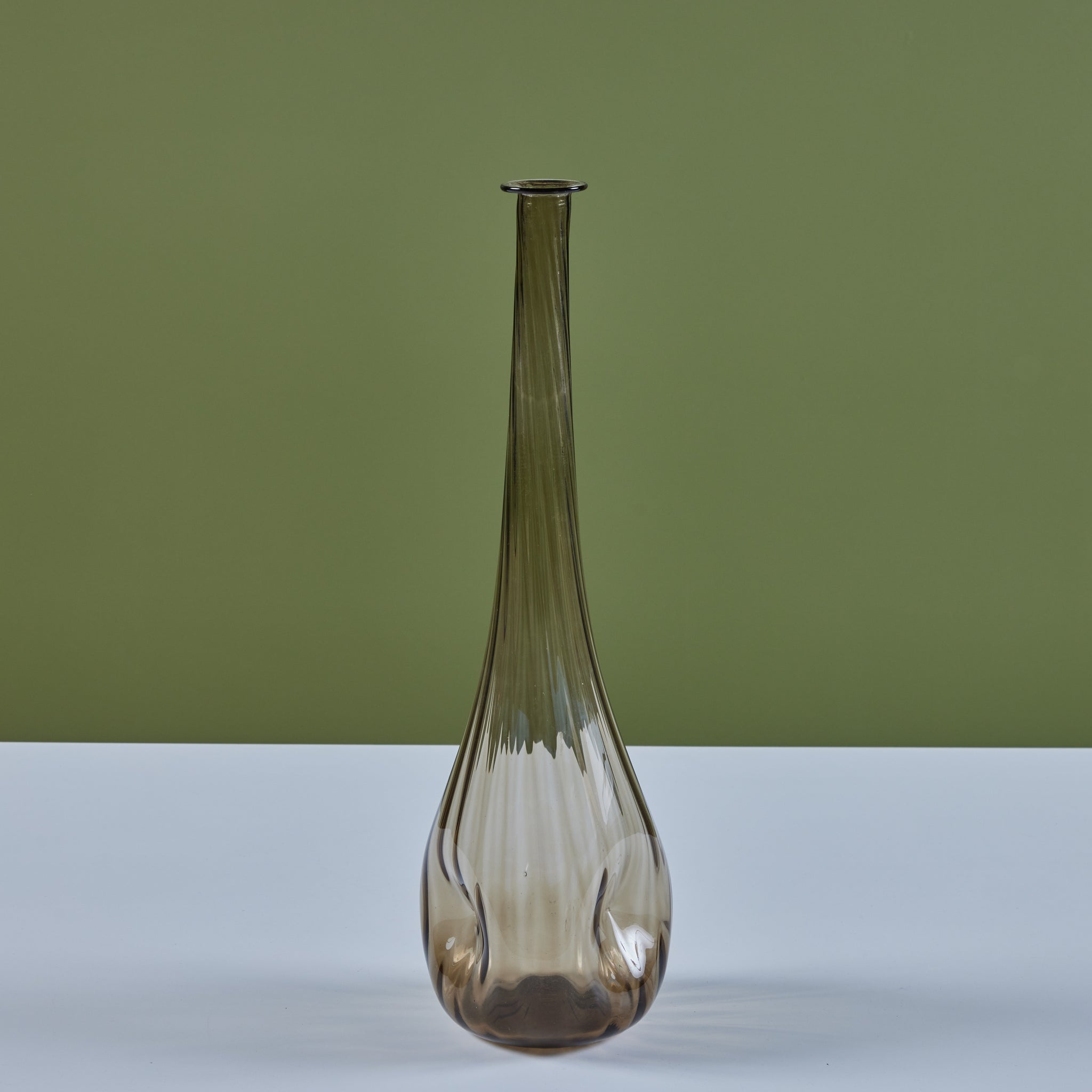 Ribbed Smoked Glass Vessel