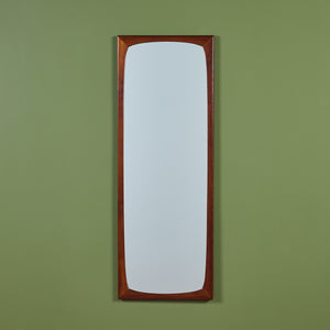 Elongated Teak Wall Mirror