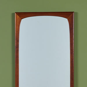 Elongated Teak Wall Mirror