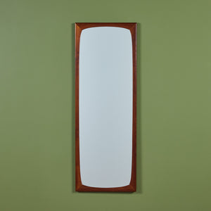 Elongated Teak Wall Mirror