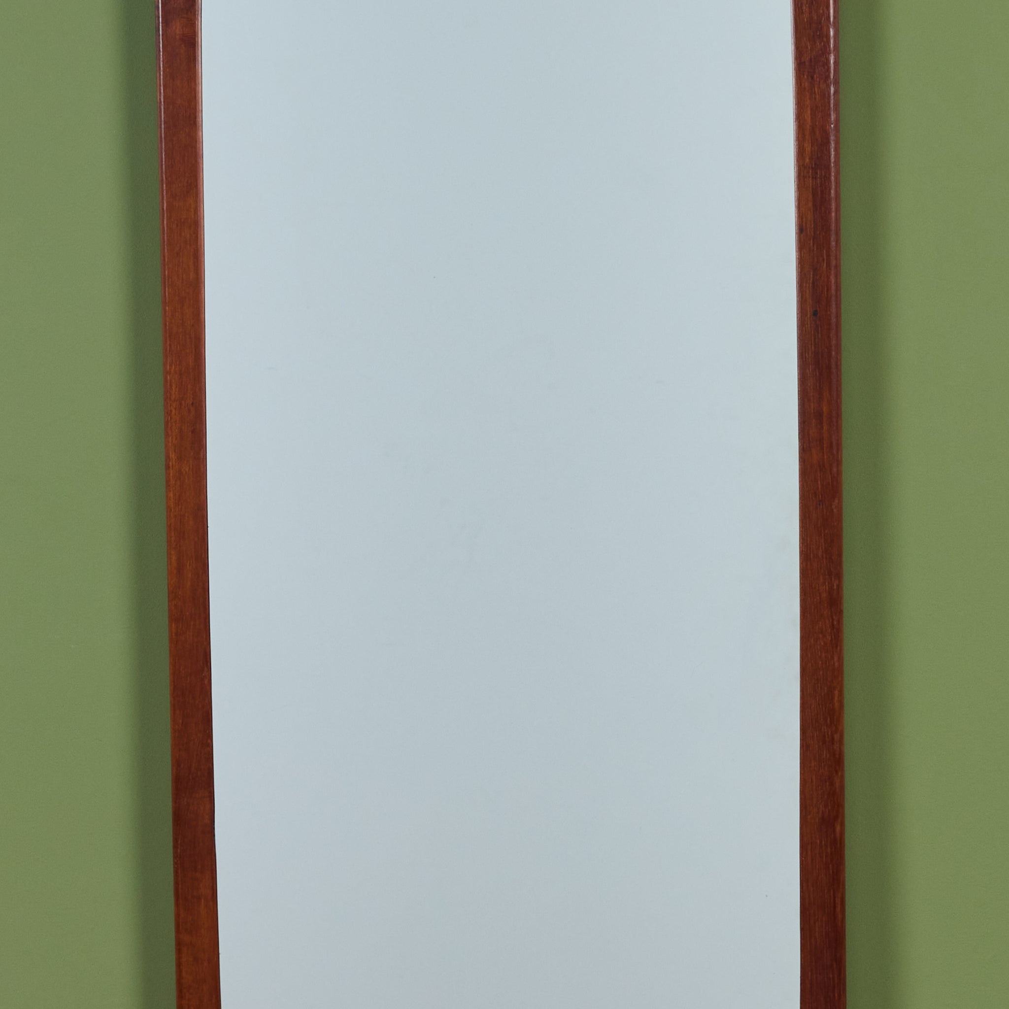 Elongated Teak Wall Mirror