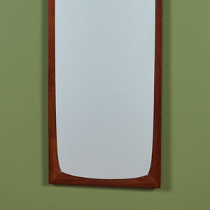 Elongated Teak Wall Mirror