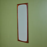 Elongated Teak Wall Mirror