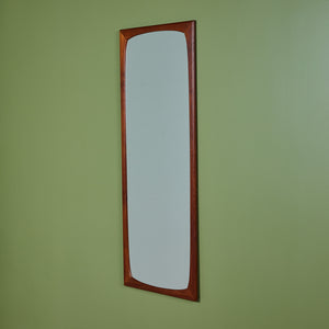 Elongated Teak Wall Mirror