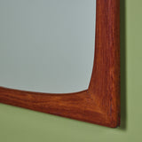 Elongated Teak Wall Mirror