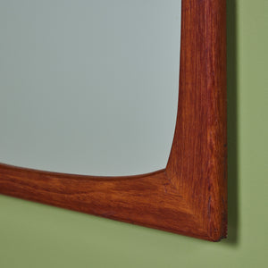 Elongated Teak Wall Mirror