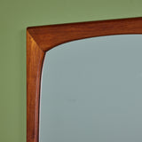 Elongated Teak Wall Mirror